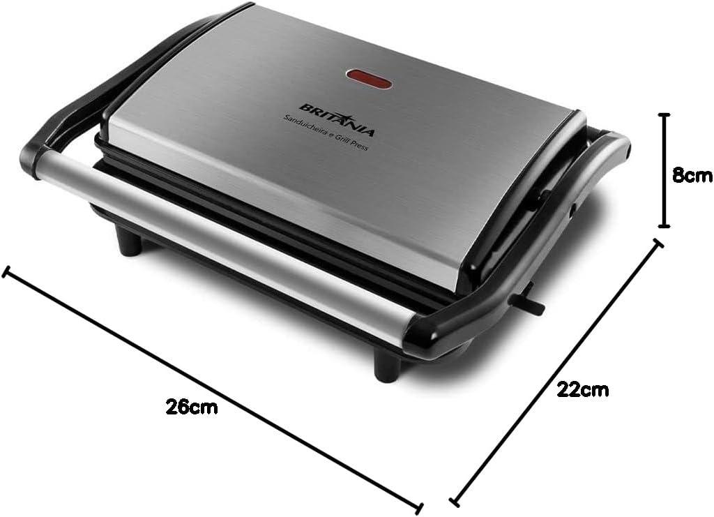 Sandwichera y parrilla 2 en 1 Britânia Press - 850 W 220 V