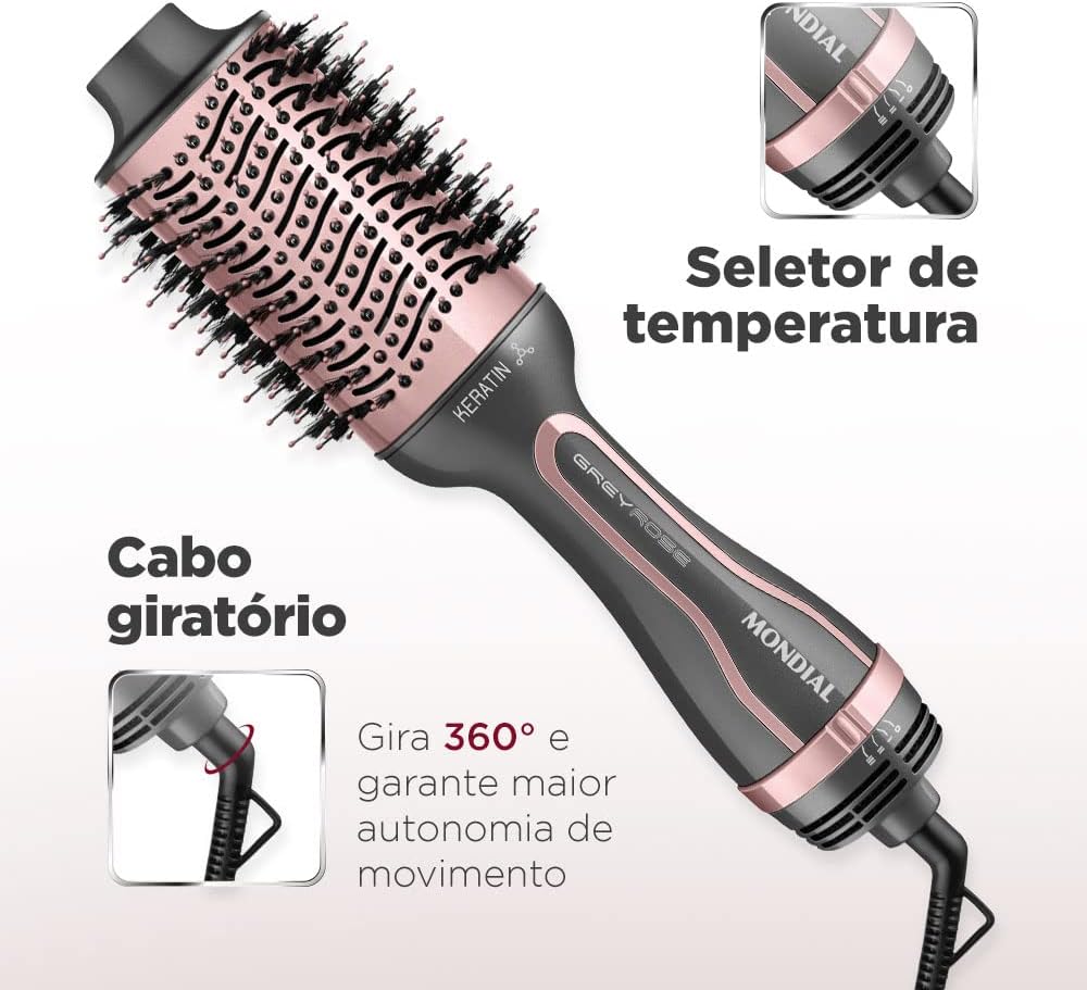 MONDIAL Escova Secadora Keratin, Bivolt, 1200W