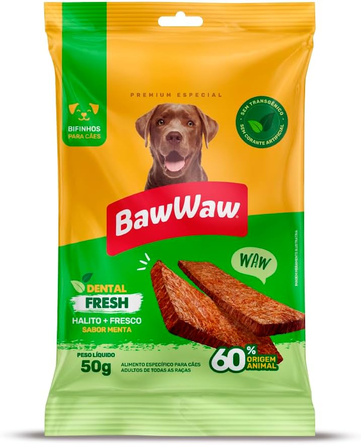 Bifinho Baw Waw Cuidado Dental Sabor Menta 50g
