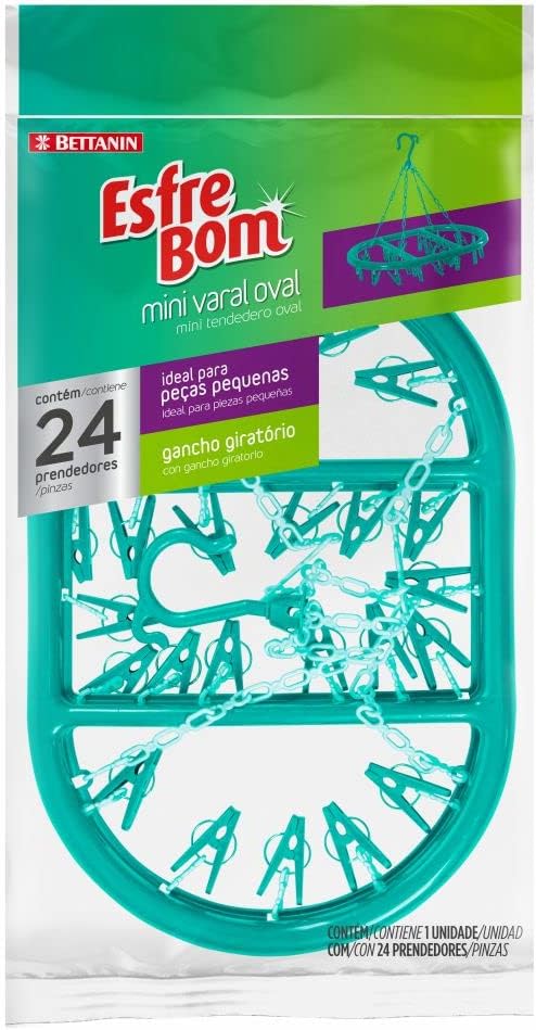Mini Varal Oval com 24 Prendedores, Linha EsfreBom, Bettanin