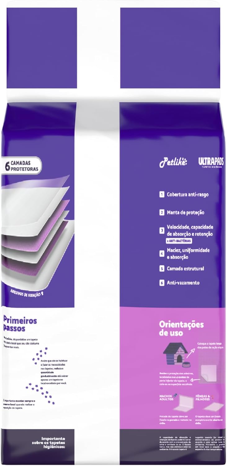 Tapete Higiênico Para Cães Ultra 80 cmx60 cm - 30 Unidades
