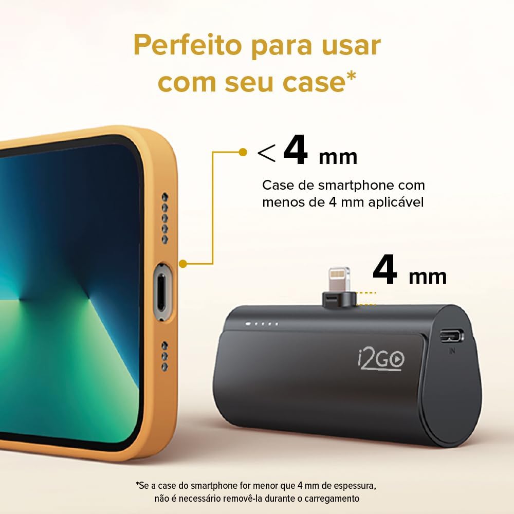 Carregador Portátil (Power Bank) i2GO Pocket 5000mAh - Modelo Lightning- Bivolt