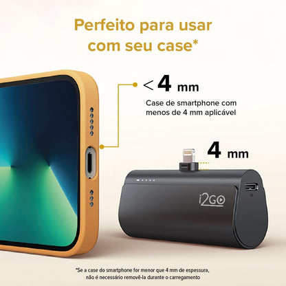 Carregador Portátil (Power Bank) i2GO Pocket 5000mAh - Modelo Lightning- Bivolt