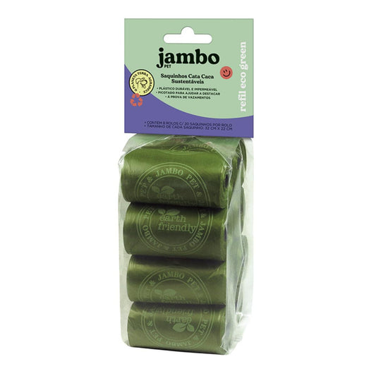 Kit Cata Caca Refil Saquinhos Higiênicos para Cães, Destaca Fácil, 8 Rolos, Plástico Durável e Impermeável, À Prova de Vazamentos