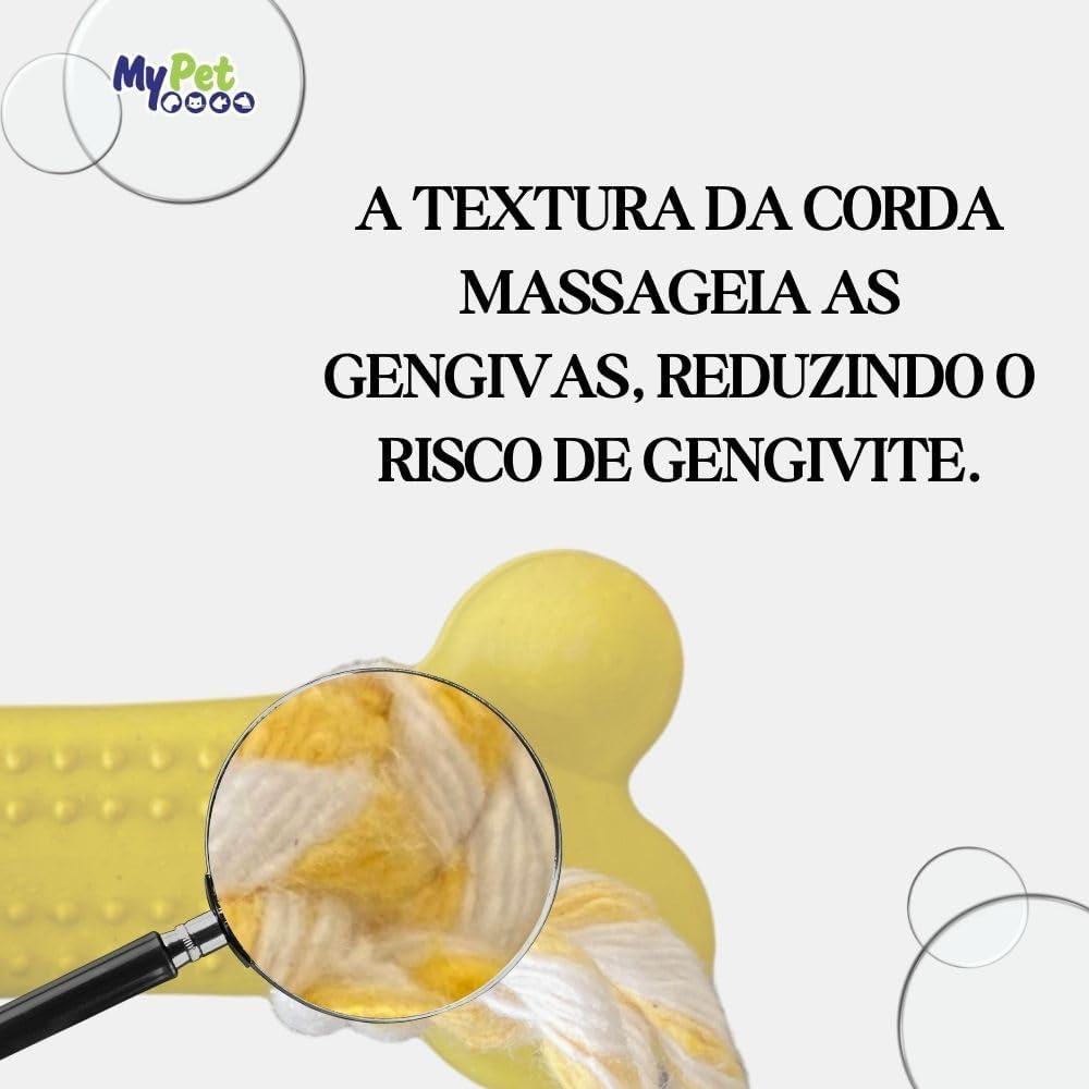 Osso Higiênico Com Corda, Brinquedo para Cachorro