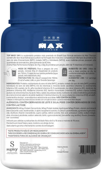 Max Titanium Top Whey 3W Plus Performance 900 g Vainilla