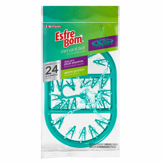 Mini Varal Oval com 24 Prendedores, Linha EsfreBom, Bettanin