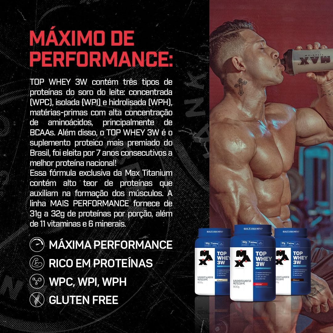 Max Titanium Top Whey 3W Plus Performance 900 g Vainilla