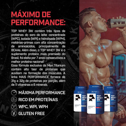 Max Titanium Top Whey 3W Plus Performance 900 g Vainilla