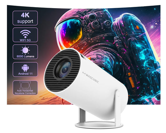 Mini Projetor Portátil, Projetor 4K 1080P Full HD Suporte 8000 Lumens,