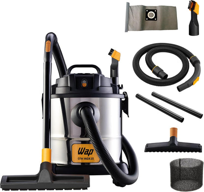 WAP Aspirador de Pó e Água Barril GTW INOX 20 Litros, com Filtro Lavável, 1600W - 220V
